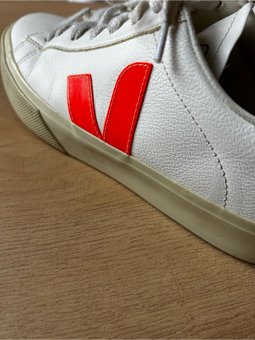 Veja Campo Leather White, Orange and Blue Silver Accents FLUO Women’s Size US 8 - Picture 4 of 8